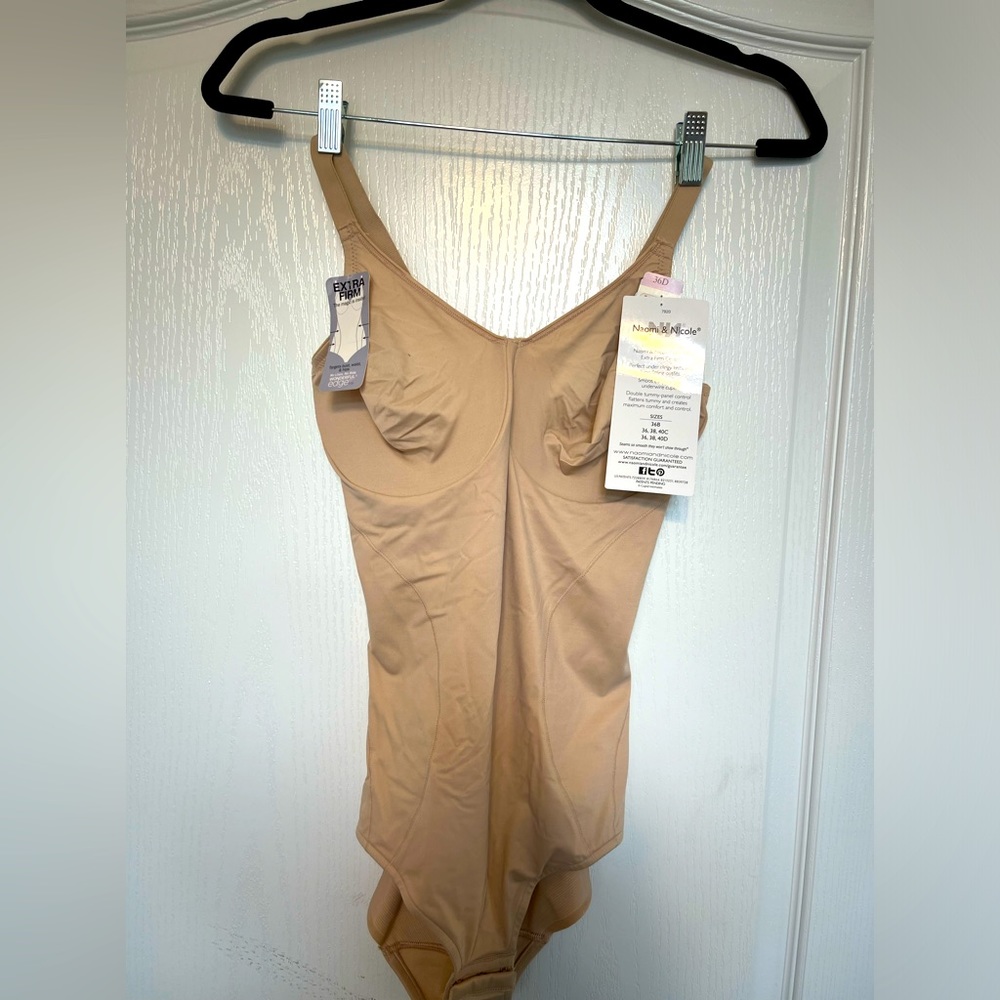 Naomi & Nicole Body Briefer in Tan. Size 36D NWT